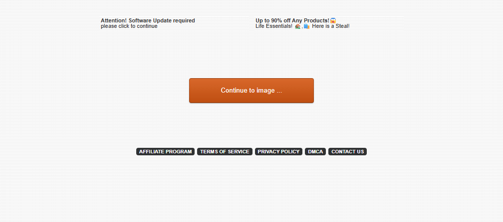An image host's page in front of an image: two ads and a Continue to image button, and no image