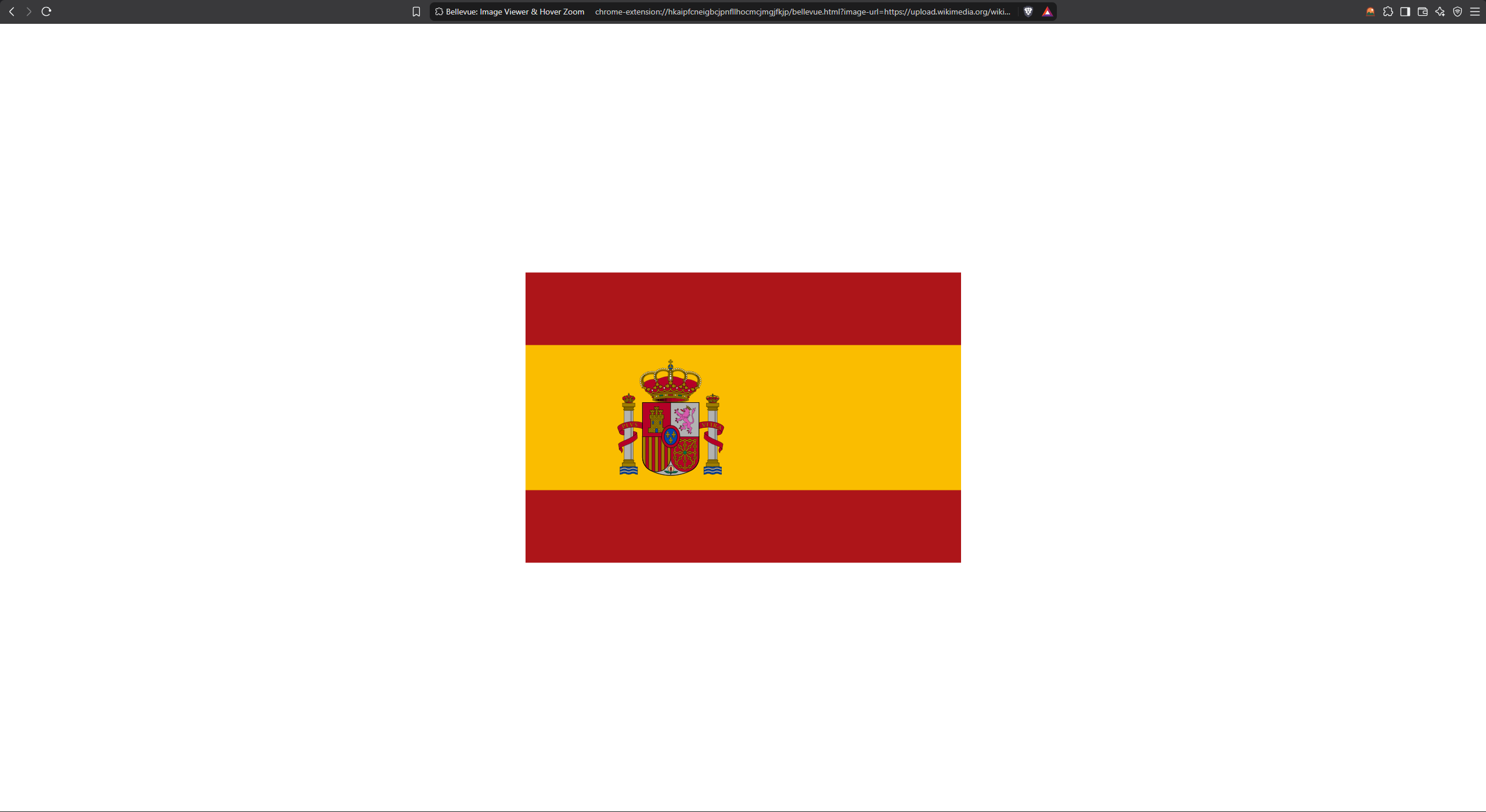 The same SVG flag in Bellevue, centered in the window on a white background